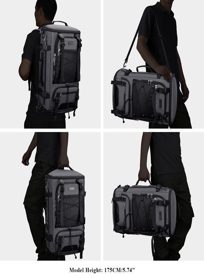 WITZMAN Travel Backpack for Men Convertible Large Carry on Backpack with Shoe Compartment for Airplanes Fit 17 Inch Laptop, Silvery Grey, Rucksack Backpacks - Image 2