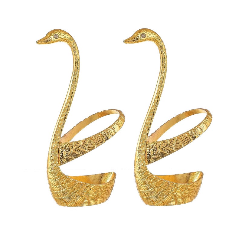 Great Art Metal Swan Duck Golden Spoon Stand for Dining Table 12 Pc Fork and Spoon Set with Stand Decorative Spoon Rest Showpiece Item for Dining Table Golden10 X 5 X 15 cm - Image 3