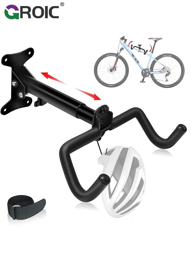 GROIC - Bike Wall Mount Hanger, Horizontal Bicycle Indoor Storage Rack, Cycling Wall Mounted Holder Hook, for Garage or Indoor Bike Suspension, Bike Hook for Mountain, Road, Hybrid Bikes - Image 1