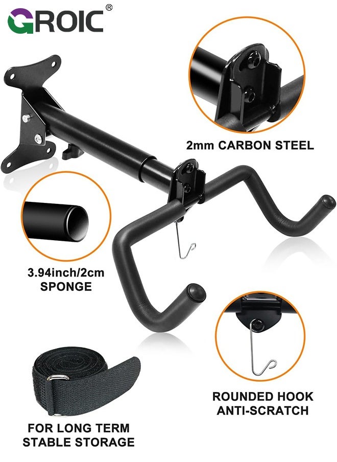 GROIC - Bike Wall Mount Hanger, Horizontal Bicycle Indoor Storage Rack, Cycling Wall Mounted Holder Hook, for Garage or Indoor Bike Suspension, Bike Hook for Mountain, Road, Hybrid Bikes - Image 1