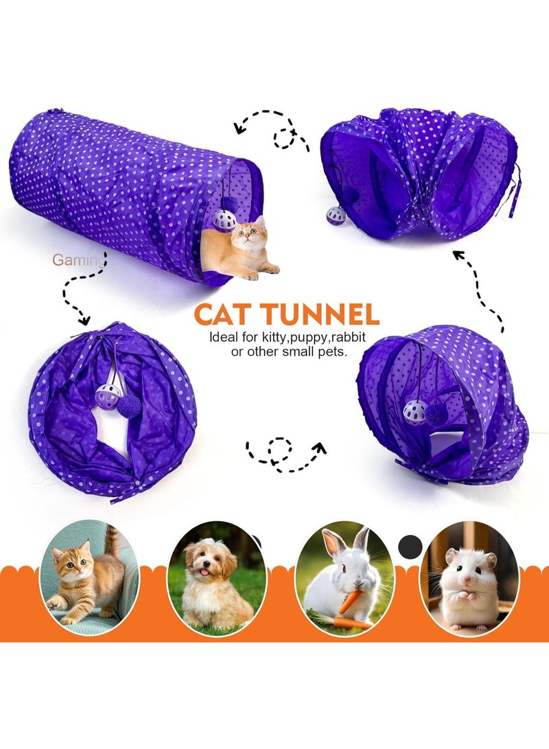 إيروريكس مجموعة ألعاب القطط التفاعلية المكونة من 30 قطعة مع نفق وكرات ملونة ونوابض وأعشاب النعناع البري وريش السمك وعصا للعب والتمرين الداخلي ومتعة الصيد - Image 5