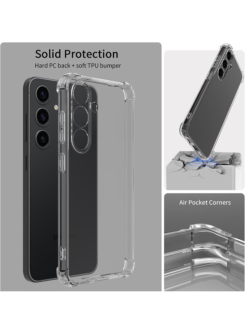 رفع القضية جراب شفاف لهاتف Samsung Galaxy A24، جراب هاتف خلوي من مادة TPU ممتص للصدمات مع زوايا معززة، جراب واقٍ مرن ناعم وشفاف للغاية - Image 2