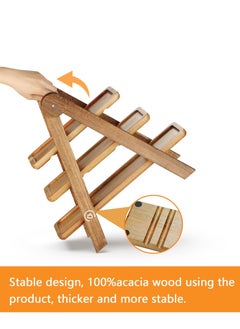 Arabest Wooden 3 Tier Serving Tray, Solid Acacia Wood Serving Trays Home Decor, Food, Vegetables, Fruit, Charcuterie, Appetizer Serving Tray, Cheese Board  - Image 5