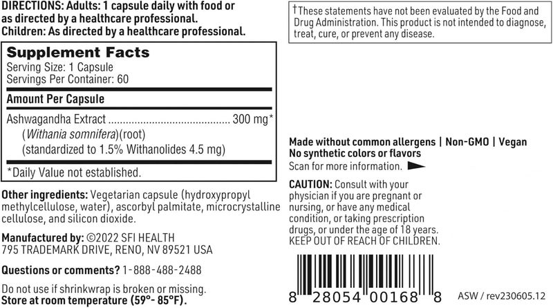 Klaire Labs Ashwagandha Extract 300mg  Ashwagandha Supplement to Promote Memory Cognitive Function  Healthy Stress Response  Hypoallergenic Ashwagandha Root Extract 60 Capsules - Image 5
