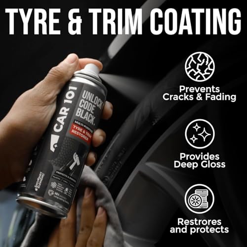 CAR101 Tyre & Trim Restorer | 250ml - Pack of 2 | Multi-Purpose Protectant for Plastic, Vinyl & Rubber | Nano Polymer Technology | Revives Faded Exterior Trim & Bumpers - Image 4