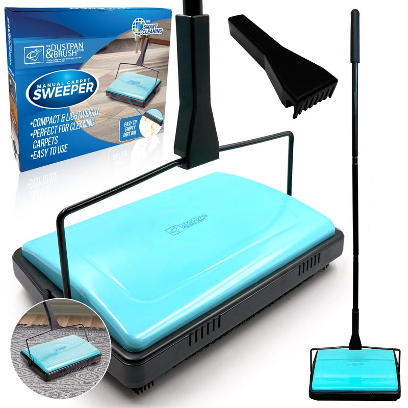 TDBS The Dustpan and Brush Store Manual Carpet Cleaner Carpet Sweeper with Detachable Cleaning Comb  Carpet Sweeper Manual for Efficient Cleaning for Carpets Rugs and Indoor Floors