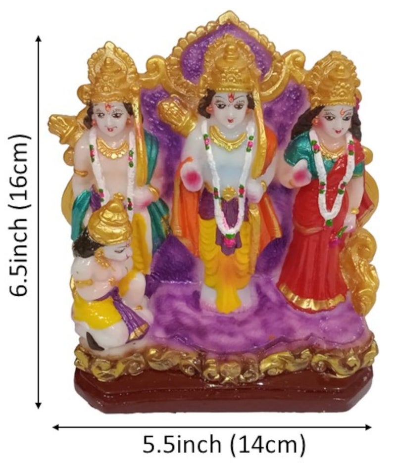 Purpledip Resin Majestic Statue: Ram Darbar with Rama, Sita, Lakshman, & Hanuman (12709) - Image 5