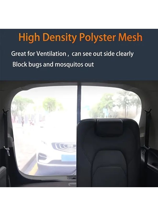 Magnetic Car Shade 61x59 Inch UV Thermal Insulating Mesh Netting Black Gingham For RV Van Camping - Image 5