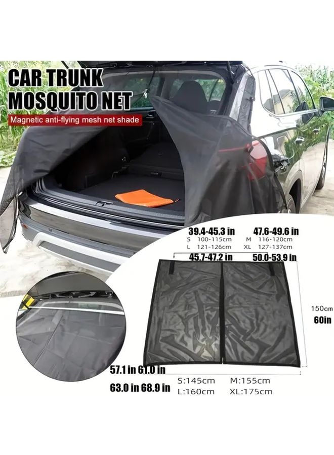 Magnetic Car Shade 61x59 Inch UV Thermal Insulating Mesh Netting Black Gingham For RV Van Camping - Image 2