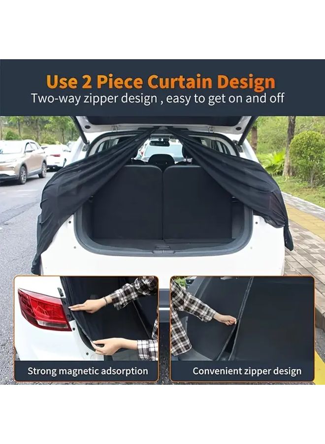 Magnetic Car Shade 61x59 Inch UV Thermal Insulating Mesh Netting Black Gingham For RV Van Camping - Image 4