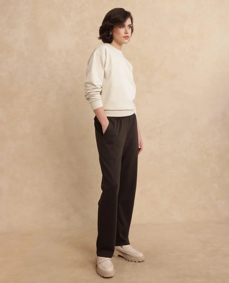 Rareism Women's Terry Straight Fit Trackpants