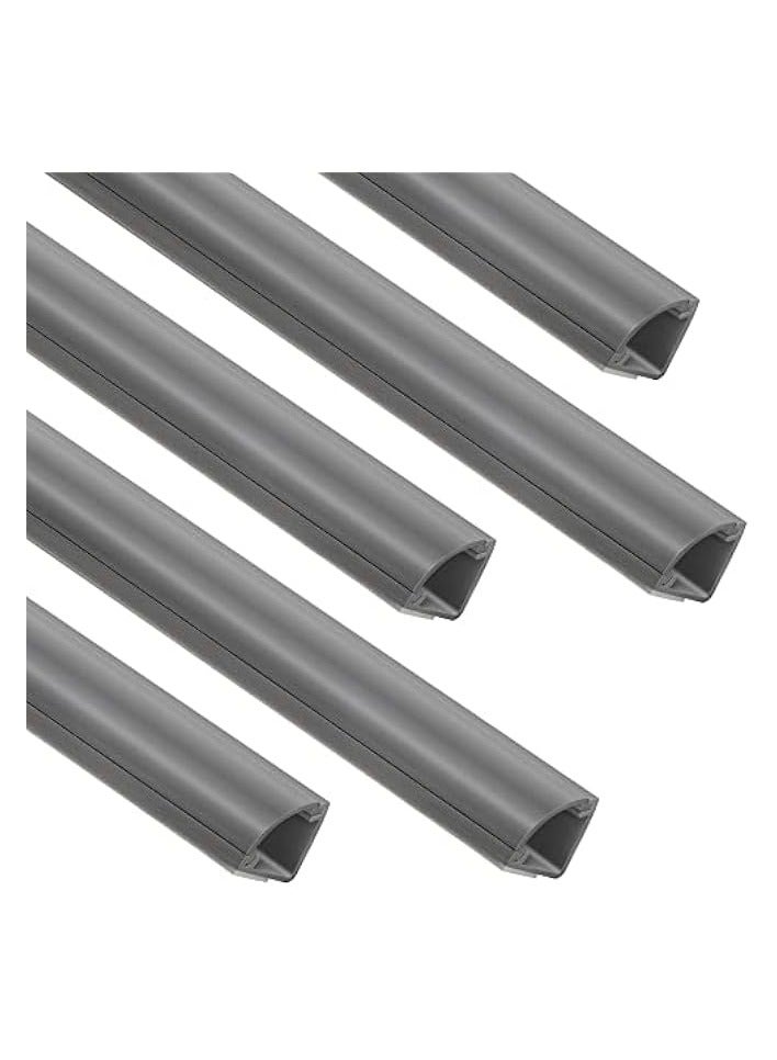 erorex 85in Corner Cable Concealer, One-Cord Corner Duct, Paintable Corner Cord Cover, Cable Management Channel for Wall Corner, Floor Baseboard, Ceiling - 5 X L 17in, Grey  - Image 1
