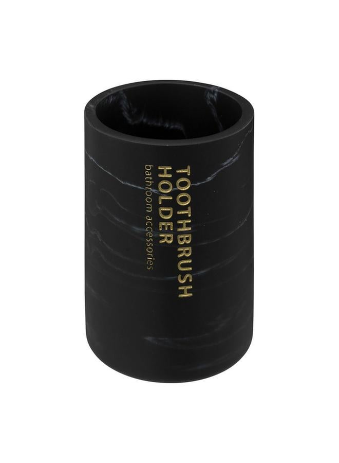 Five Simply Smart Marble Effect Tooth Brush Holder Tumbler Black 10.8 X 7.70Cm 160937B 