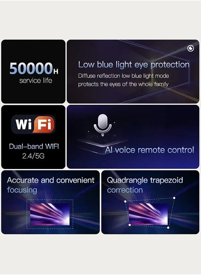 Digisand - 1920*1080P Mini Projector 4K Bluetooth-Compatible Android Smart TV DLP Office Micro Portable Data With 5G Wifi Home Theater - Image 1