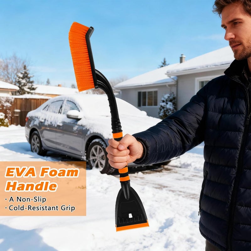 XFIRE-GEAR Car Snow Brush and Ice Scraper/26.8" Window Scraper Deicer for Car Windshield, 2 in 1 Ice Scrapers and Brushes with Non-Slip Gloves, Winter Car Automotive Exterior Accessories - Image 5