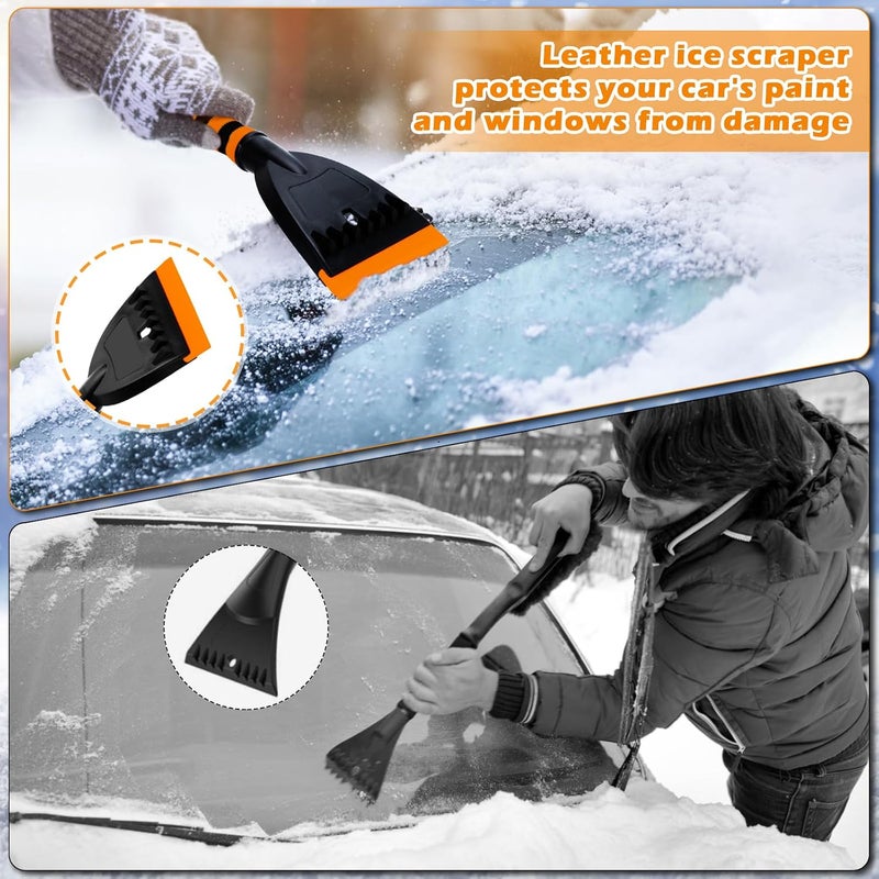 XFIRE-GEAR Car Snow Brush and Ice Scraper/26.8" Window Scraper Deicer for Car Windshield, 2 in 1 Ice Scrapers and Brushes with Non-Slip Gloves, Winter Car Automotive Exterior Accessories - Image 4