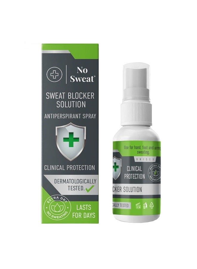No Sweat NO SWEAT Maximum Strength Antiperspirant Spray, Strong Deodorant for Excessive Sweating & Hyperhidrosis Treatment, Lasts up to 7 Days -50ml) Packing May Vary - Image 1