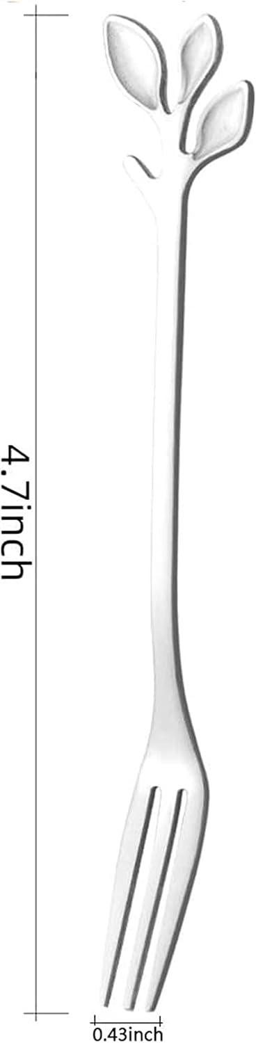 Comicfs مجموعة 16 قطعة من شوكات الفاكهة والحلويات الإبداعية من الفولاذ المقاوم للصدأ بزاوية 47 بوصة، ملحقات المطبخ لحفلات الزفاف والاحتفالات، 16 شوكة فضية - Image 2