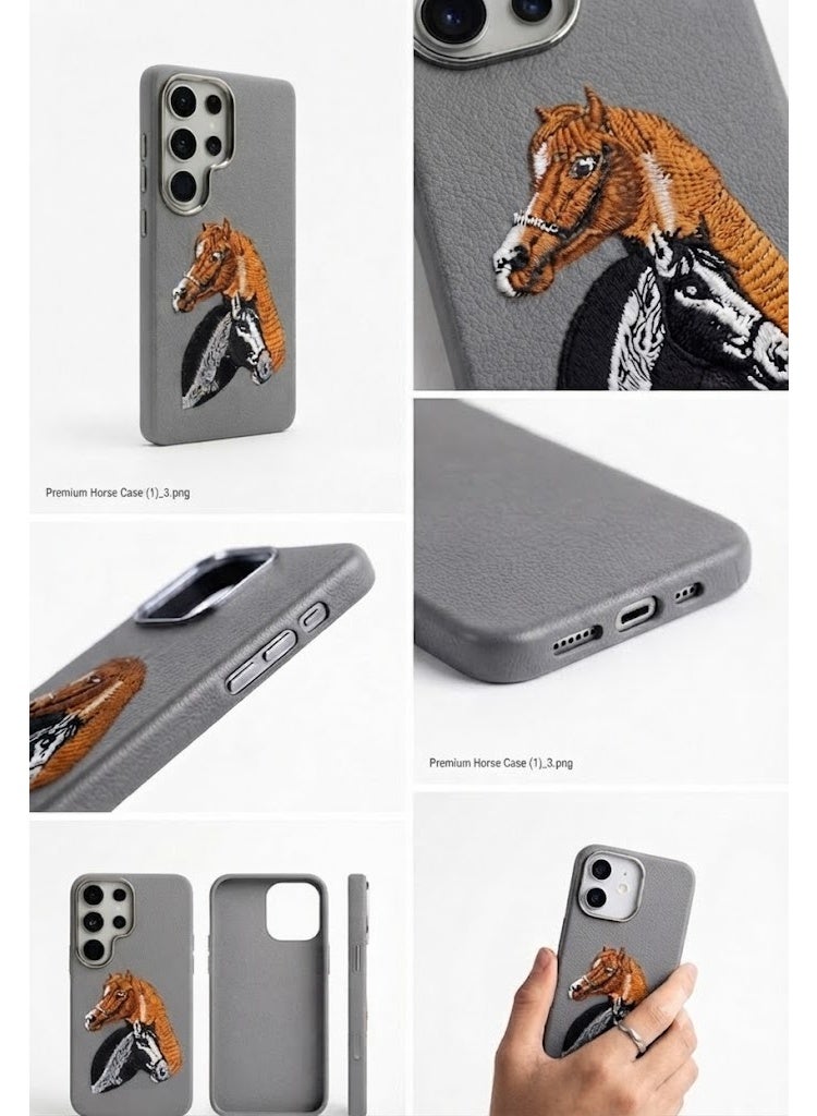 Samsung Galaxy S25Ultra Premium Luxury Leather Case with Embossed Horse Design | Slim Shockproof Protective Back Cover - Image 4