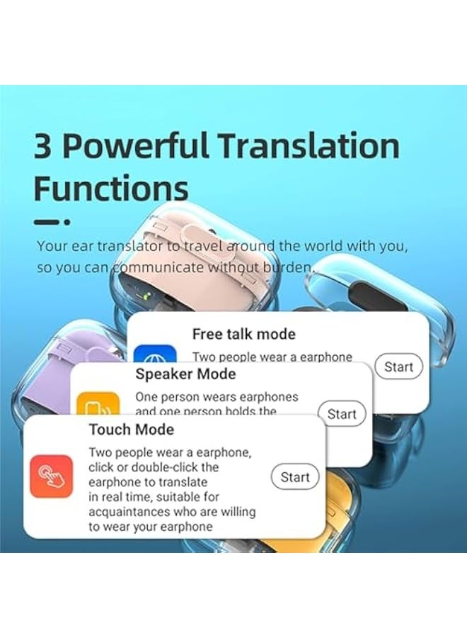 Topleo Language Translator Earbuds, Multifunctional Bluetooth Translator Earphone Support 144 Languages, Instant Voice Translation Device, with APP, Transparent Case, Black  - Image 5