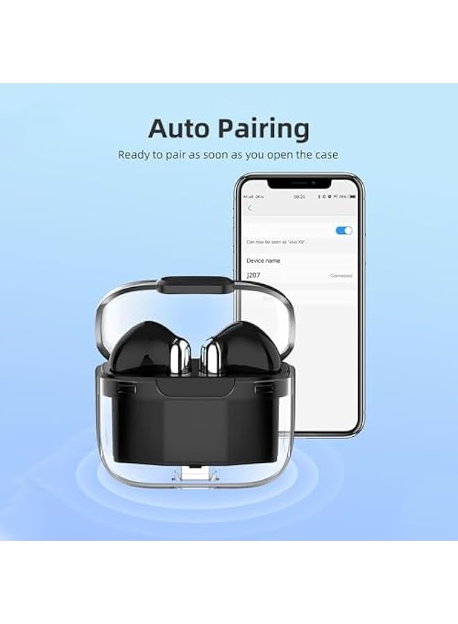 Topleo Language Translator Earbuds, Multifunctional Bluetooth Translator Earphone Support 144 Languages, Instant Voice Translation Device, with APP, Transparent Case, Black  - Image 2