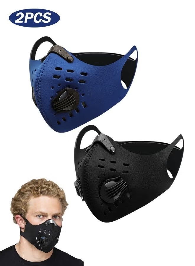 2pcs Anti-Pollution Face Mask -Grade Activated Carbon Protection for Smoke, Exhaust Gas, Dust, Pollen - Ideal for Running, Walking, Cycling, and Outdoor Activities - Image 1