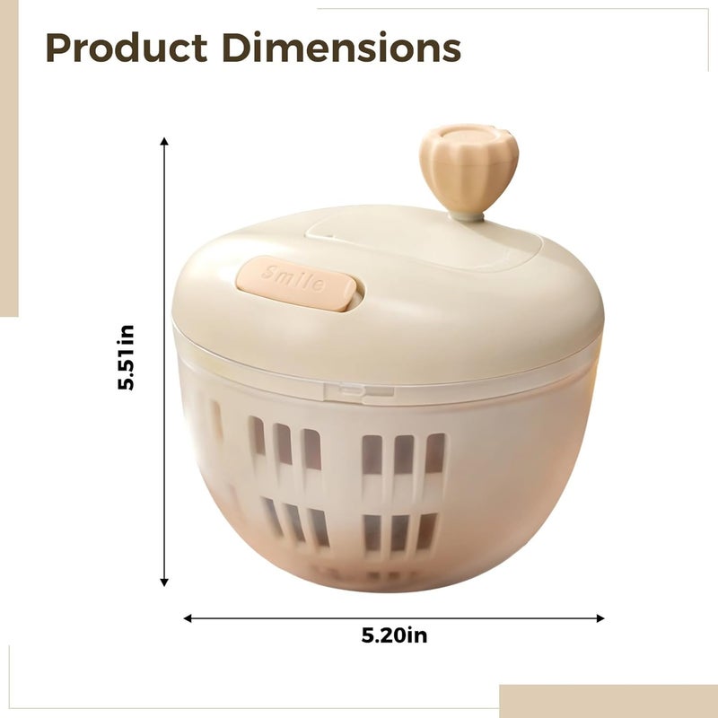 Manual Vegetable & Fruit Dryer 5.5 X 5.2 in: Quick Spinner, Kitchen Silicone Build, Pour Spout - Image 4