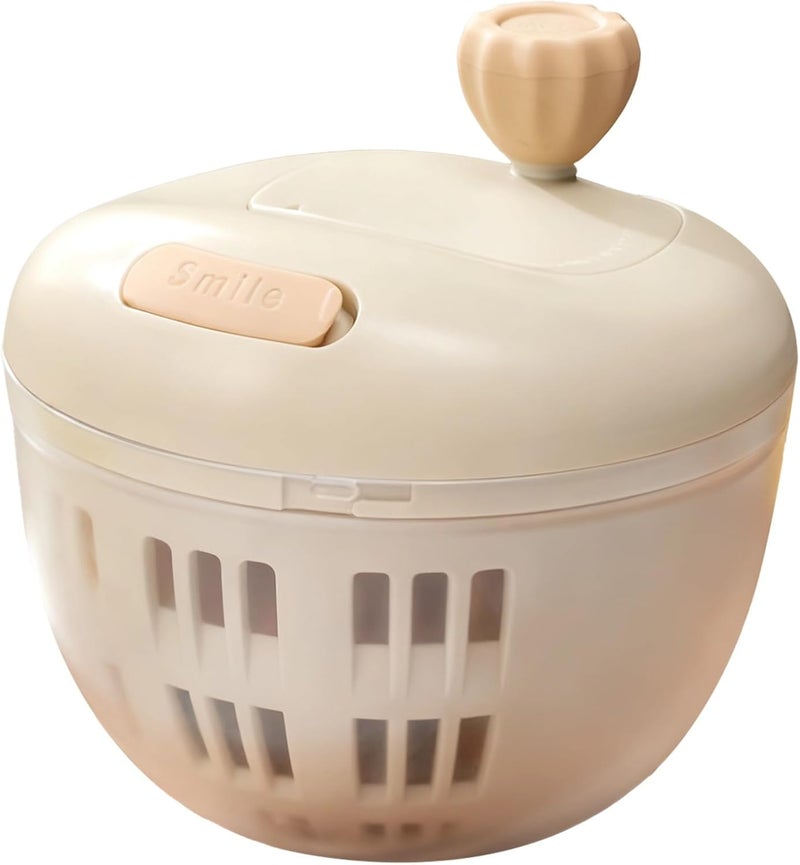 Manual Vegetable & Fruit Dryer 5.5 X 5.2 in: Quick Spinner, Kitchen Silicone Build, Pour Spout - Image 1