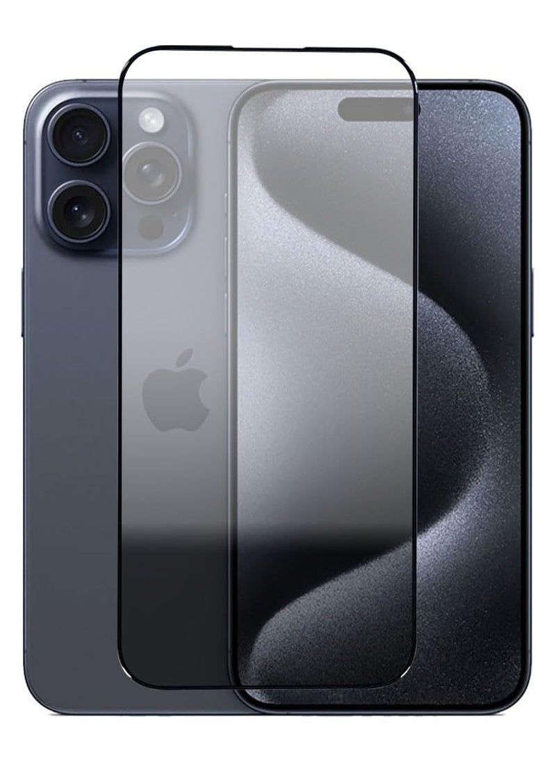 Generic Ultra HD Glass Anti Shock Screen Protection with Black Frame For Apple iPhone 15 Pro 6.1 Inch  - Image 1