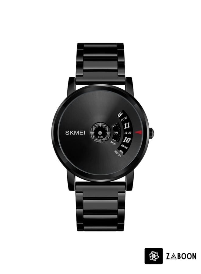 Zaboon SKMEI 1260 Fashion Creative Pointer 30m Waterproof Quartz Wrist Watch with Stainless Steel Watchband - Image 2