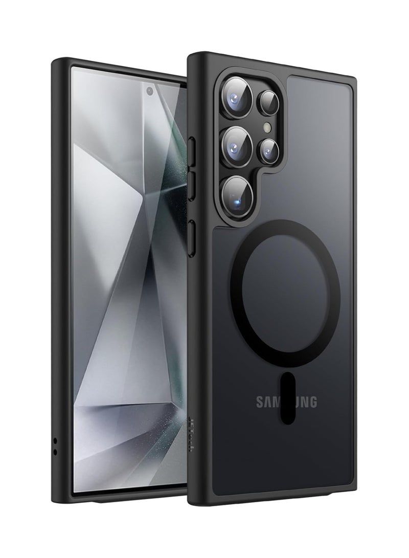 Beauenty Magnetic Case for Samsung S24 Ultra, Compatible with MagSafe, Plating Luxury Cover, Clear Soft TPU Shockproof Protective Phone Case, Compatible with Samsung S24 Ultra (Black) - Image 1