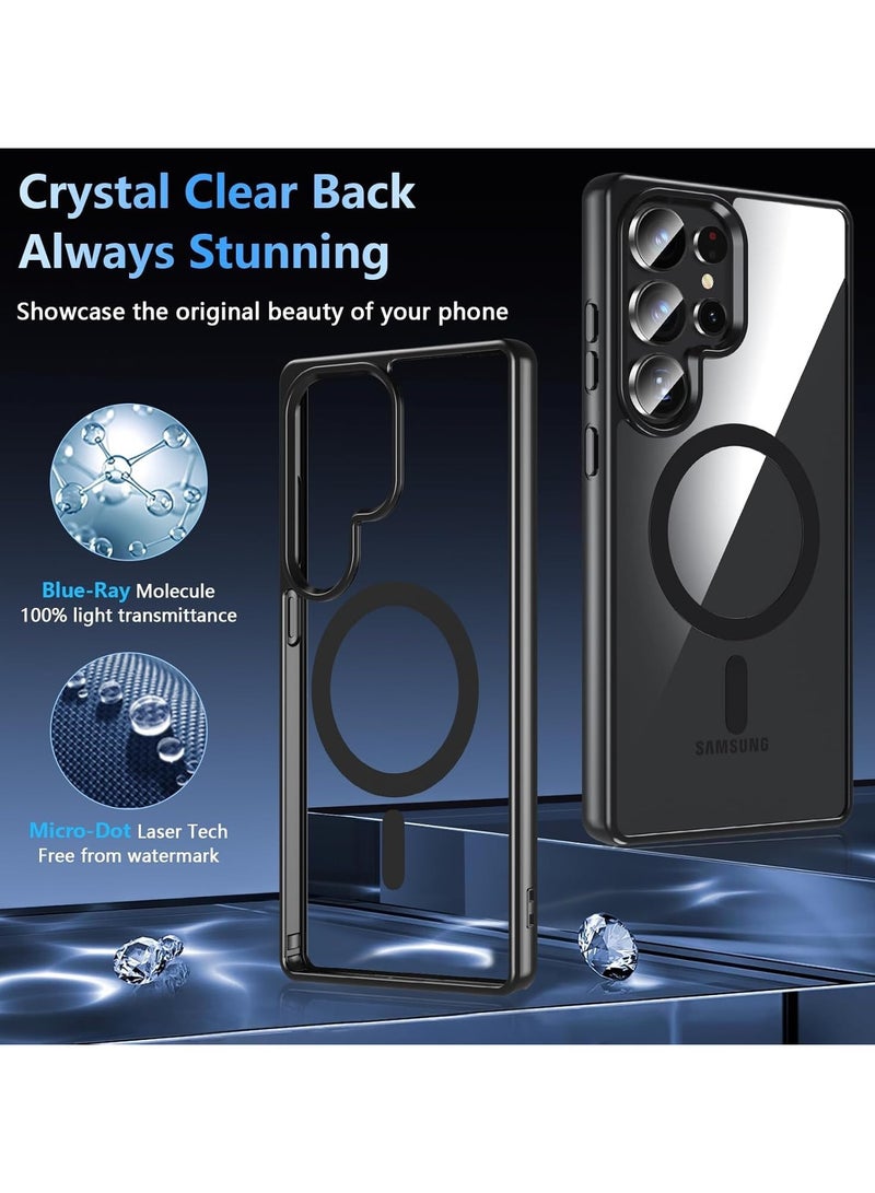 Beauenty Magnetic Case for Samsung S24 Ultra, Compatible with MagSafe, Plating Luxury Cover, Clear Soft TPU Shockproof Protective Phone Case, Compatible with Samsung S24 Ultra (Black) - Image 5