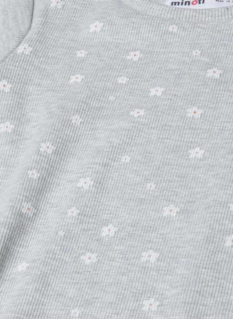 مينوتي تيشيرت بناتي مضلع بأكمام قصيرة وحافة مموجة - Image 4