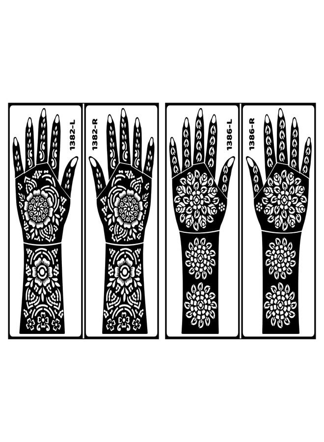 ORDERSHOCK Designer Ready-to-Use Back Hand Mehndi Stencil Sticker Perfect for Beginners, Karwa Chauth, Navratri and Family Functions - Image 1