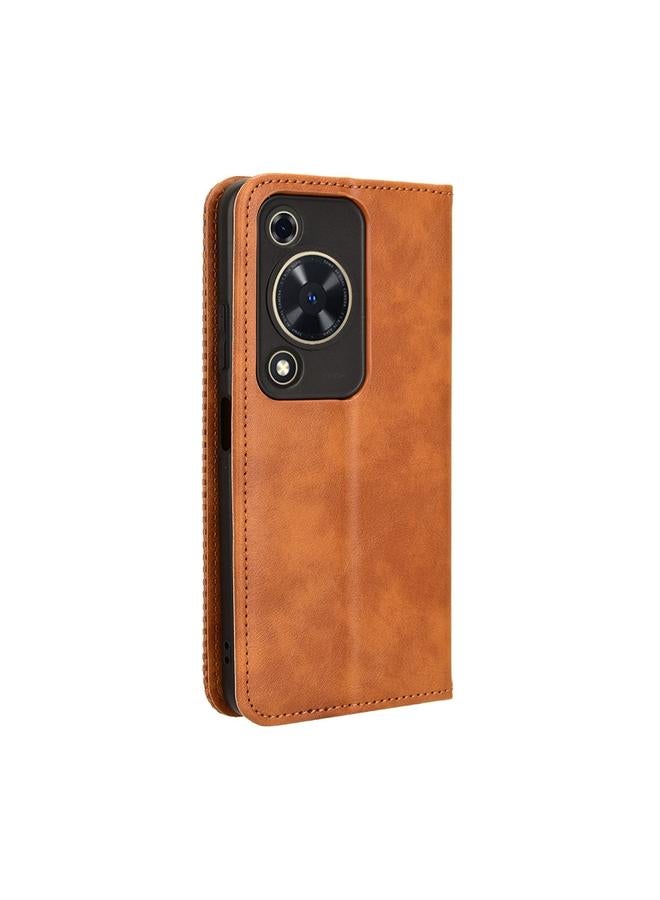The Bros Case For Huawei Enjoy 70 4G Magnetic Buckle Retro Texture Leather Phone Case - Image 3