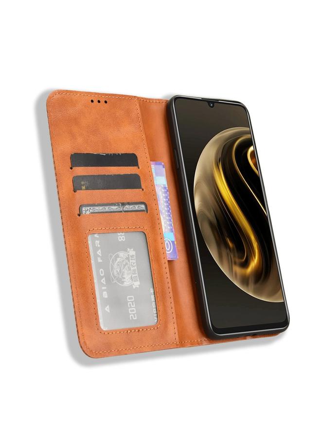 The Bros Case For Huawei Enjoy 70 4G Magnetic Buckle Retro Texture Leather Phone Case - Image 4