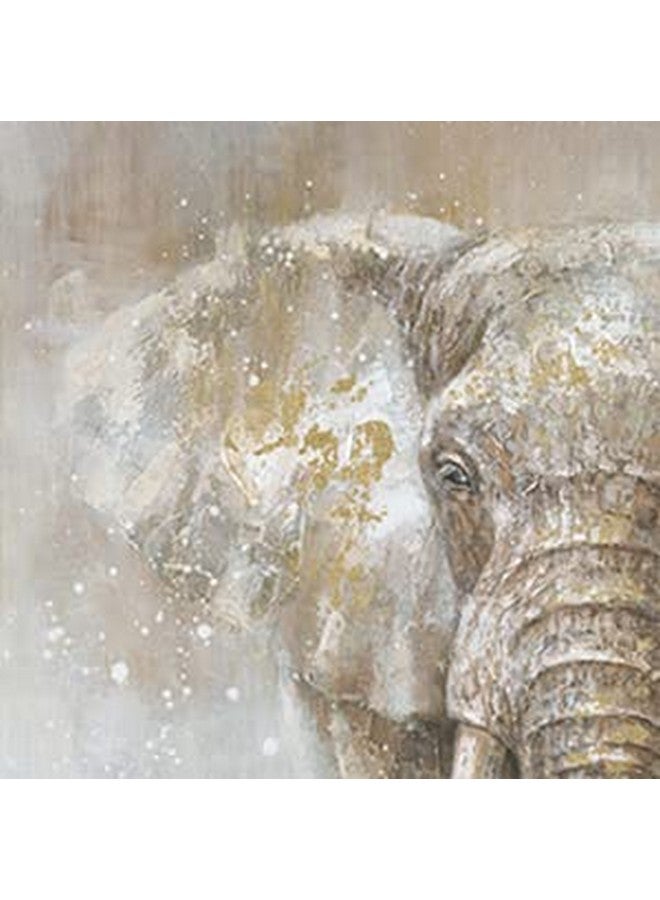 Kunstorner African Elephant Wall Decor Printing Painting Elephant Canvas Wall Art Decoration for Bathroom Bedroom Living Room Office Home Baby Room Decor Framed Ready to Hang(24"x24"x 1Panel) - Image 4