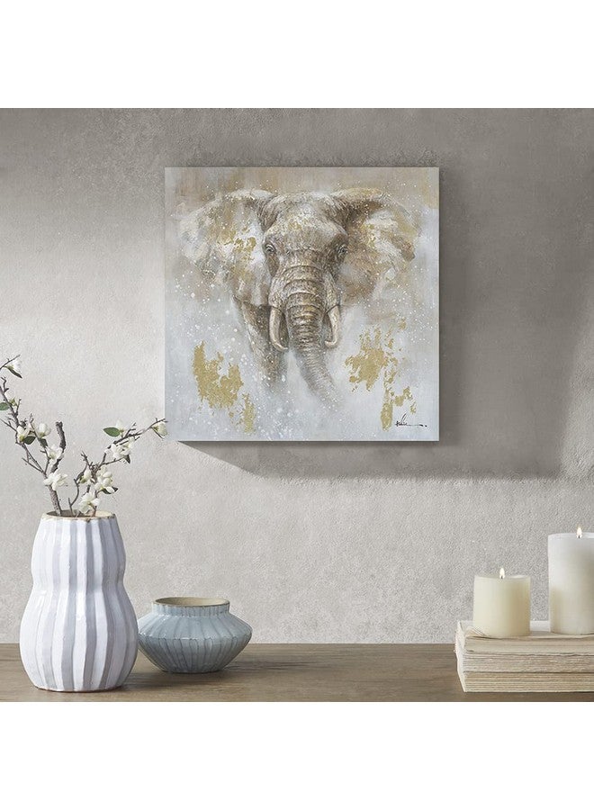 Kunstorner African Elephant Wall Decor Printing Painting Elephant Canvas Wall Art Decoration for Bathroom Bedroom Living Room Office Home Baby Room Decor Framed Ready to Hang(24"x24"x 1Panel) - Image 3