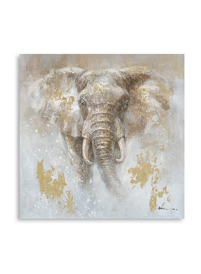 Kunstorner African Elephant Wall Decor Printing Painting Elephant Canvas Wall Art Decoration for Bathroom Bedroom Living Room Office Home Baby Room Decor Framed Ready to Hang(24"x24"x 1Panel) - Image 2