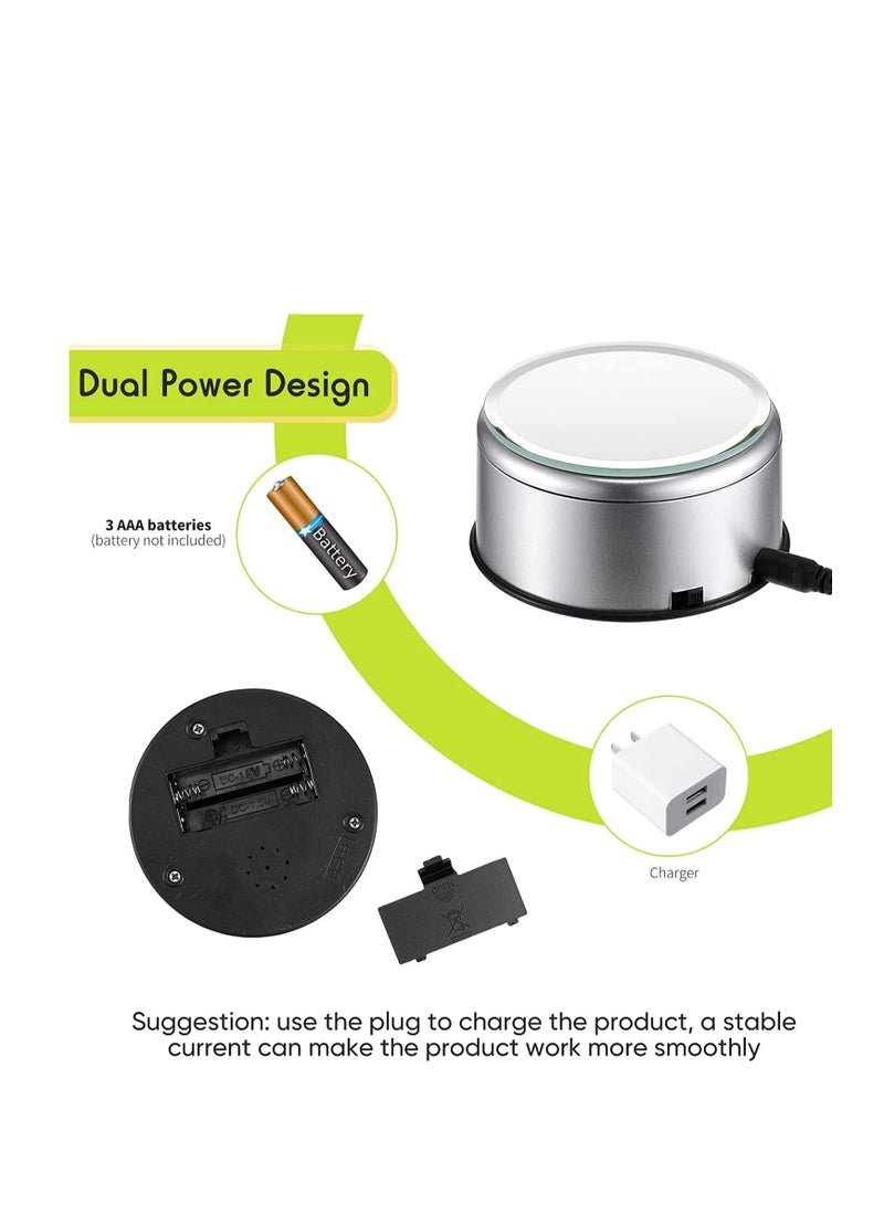 SYOSI Cup Display Spinner Stand Turner Rotating Crystal Display Base Stand 360 Degree Tumblers Cup Display Stand with USB Cable for Displaying Glitter Tumbler Cups 3 Inch 1 Piece - Image 3