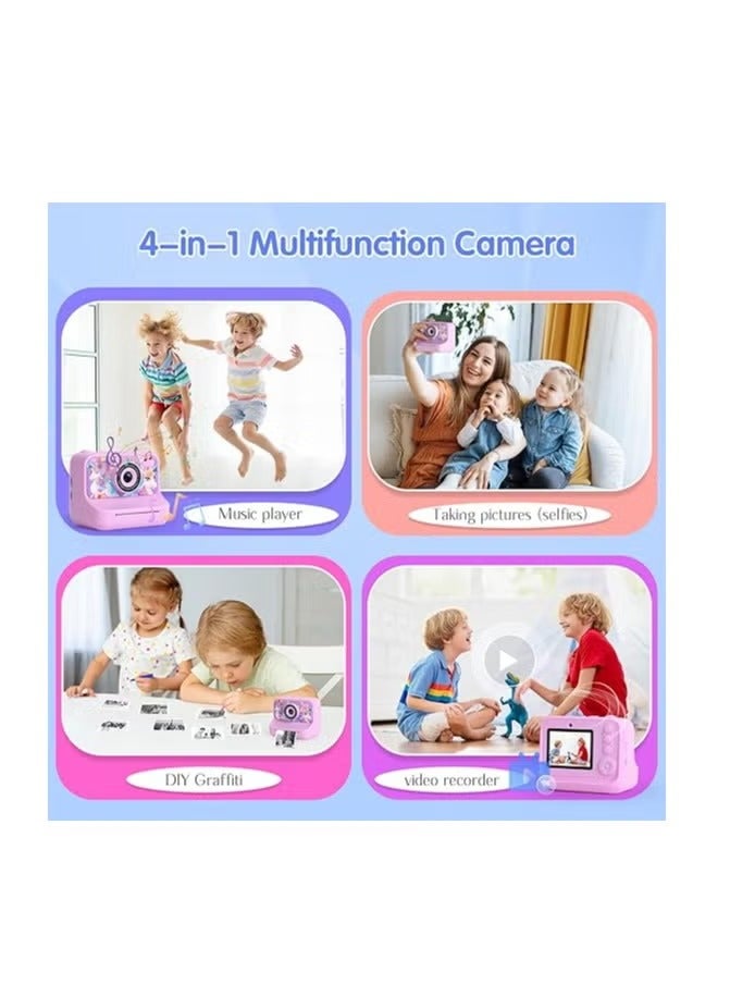BlueFire Kids Instant Print Camera with 1080P HD Video, MP3 Music Player, Thermal Printer, Games & Rechargeable Battery – Cute Dinosaur Digital Camera for Boys & Girls, Educational Toy for Creativity, Photo, Vlog, DIY Coloring & Learning Fun  - Image 3