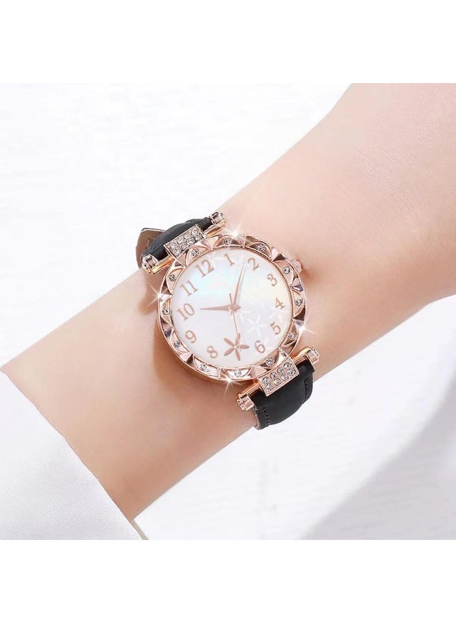 QUARTZ Womens Watch Gifts Set with Bracelet for Lady Female Girls Minimalist Slim Thin Casual Dress Analog Quartz Wrist Watches - Image 2