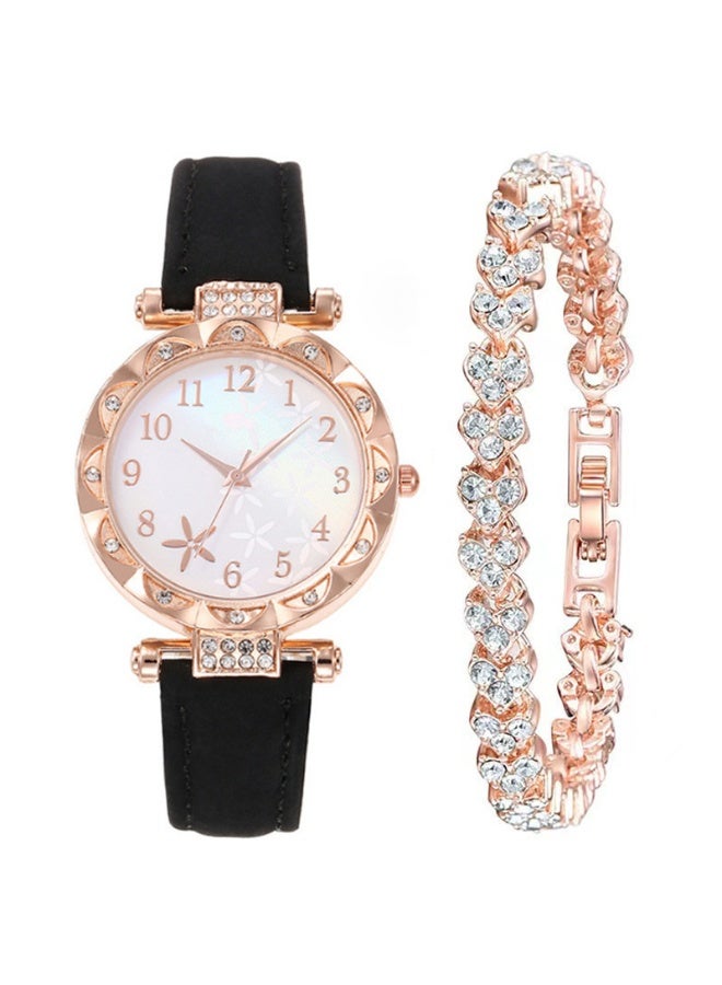 QUARTZ Womens Watch Gifts Set with Bracelet for Lady Female Girls Minimalist Slim Thin Casual Dress Analog Quartz Wrist Watches - Image 1