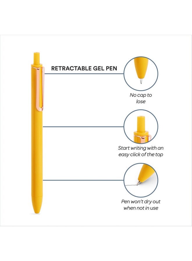 Poppin Retractable Gel Pens - Fine Point Pens For Journaling, 0.7Mm Tip, Smooth Writing Gel Ink Pens With Metal Clip, Stylish Retractable Pens, 12 Pack Of Pens (Assorted Desert With Black Ink)  - Image 3