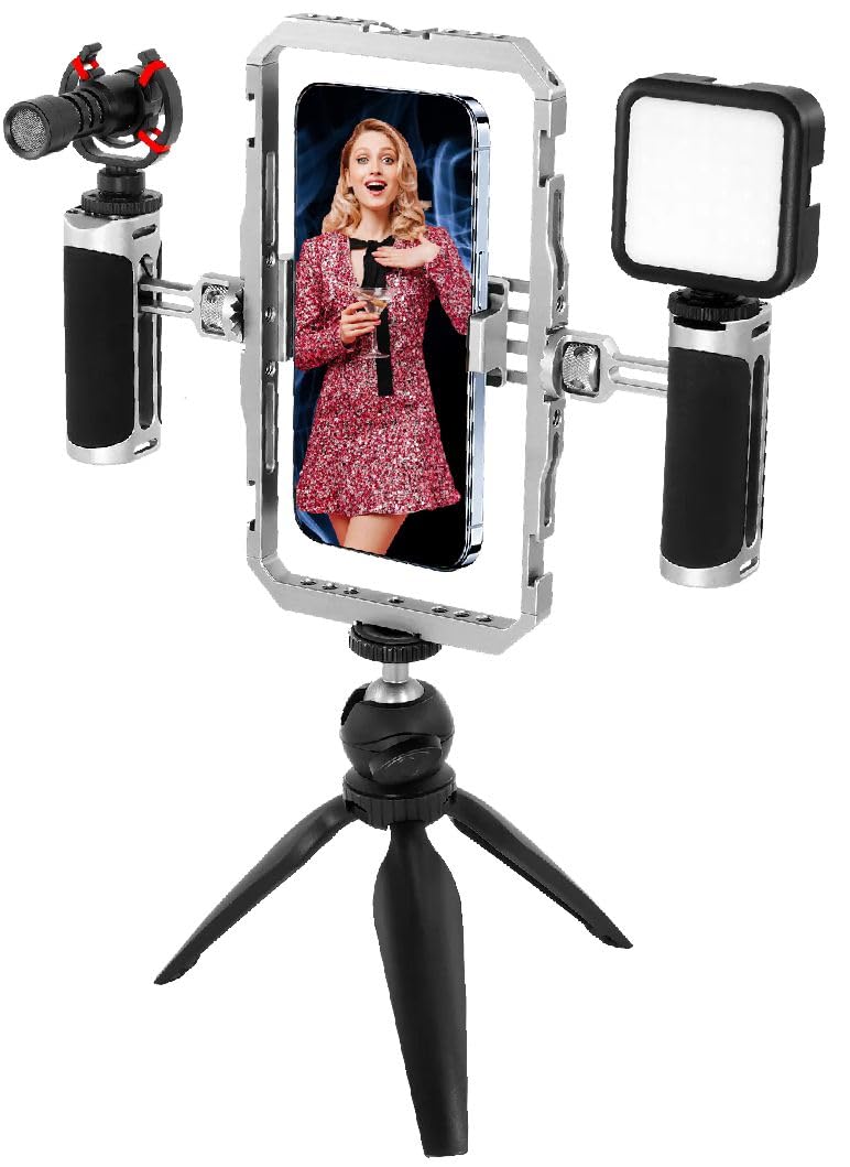 Digitek DSC 001 Aluminium Alloy Universal Type Smartphone Phone Rabbit Cage Video Stabilizer Grip Tripod Mount for Video Maker Videographer - Image 5