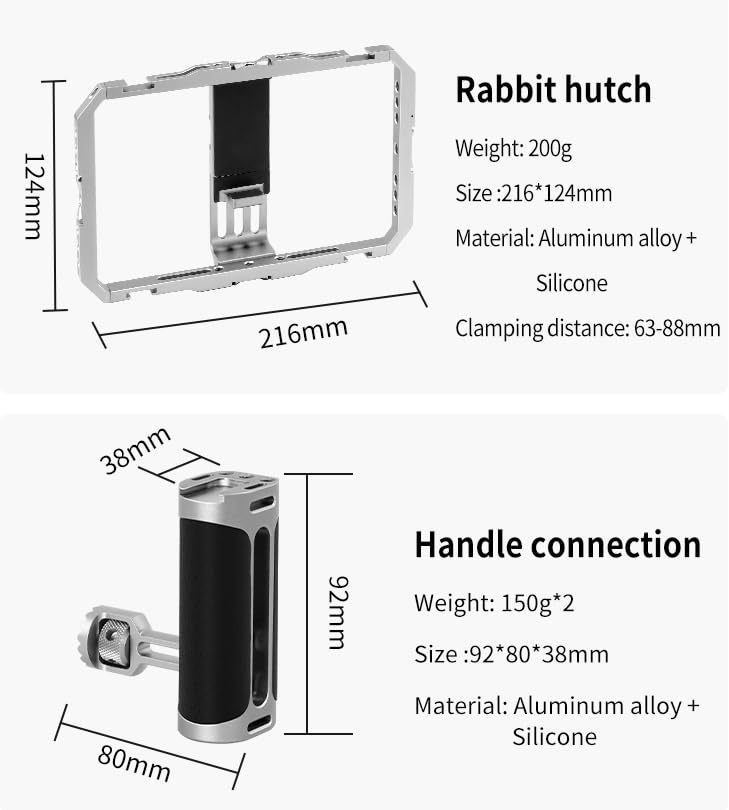 Digitek DSC 001 Aluminium Alloy Universal Type Smartphone Phone Rabbit Cage Video Stabilizer Grip Tripod Mount for Video Maker Videographer - Image 3