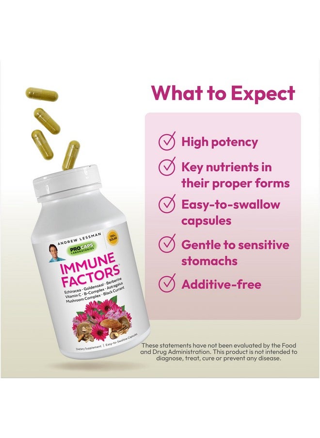 Andrew Lessman Andrew Lessman Immune Factors 180 Capsules - Echinacea, Goldenseal, Vitamin C, Astragalus, Berberine, Mushroom Blend, Black Currant. Supports and Promotes Immune System and Natural Defenses  - Image 4