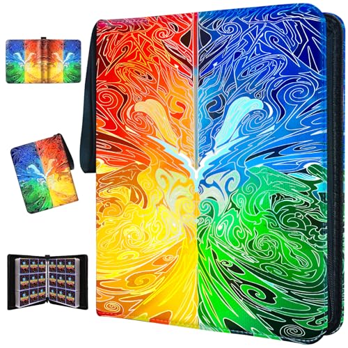 FARICHE Trading Card Binder for TCG Cards, 9-Pocket Portable Card Collector Ablum Holder Book Fits 900 Cards with 50 Removable Sleeve, Waterproof BKM Card Binder Display Storage Carrying Cases for TCG-Totem - Image 1