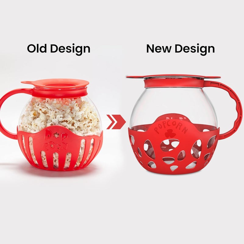 Enem Microwave Popcorn Maker With Borosilicate Glass With Full Customer Support from Enem 3in1 Lid Measures Kernels and Melts Butter Made Without BPA Dishwasher Safe with Free 4 Popcorn Box - Image 2