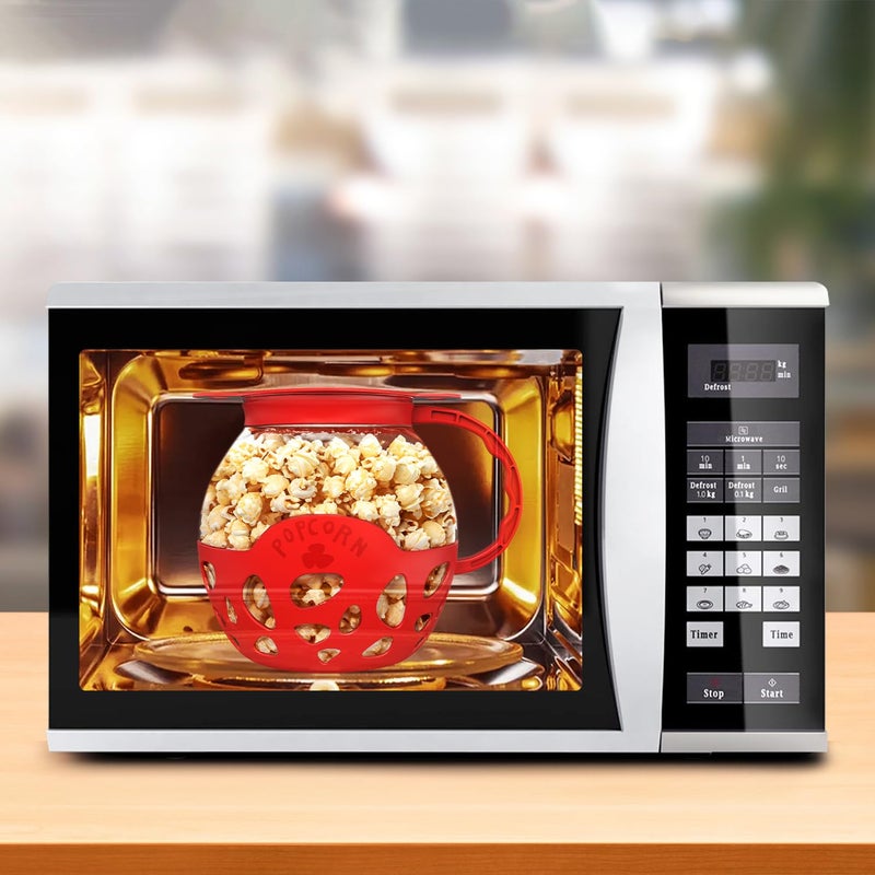 Enem Microwave Popcorn Maker With Borosilicate Glass With Full Customer Support from Enem 3in1 Lid Measures Kernels and Melts Butter Made Without BPA Dishwasher Safe with Free 4 Popcorn Box - Image 4